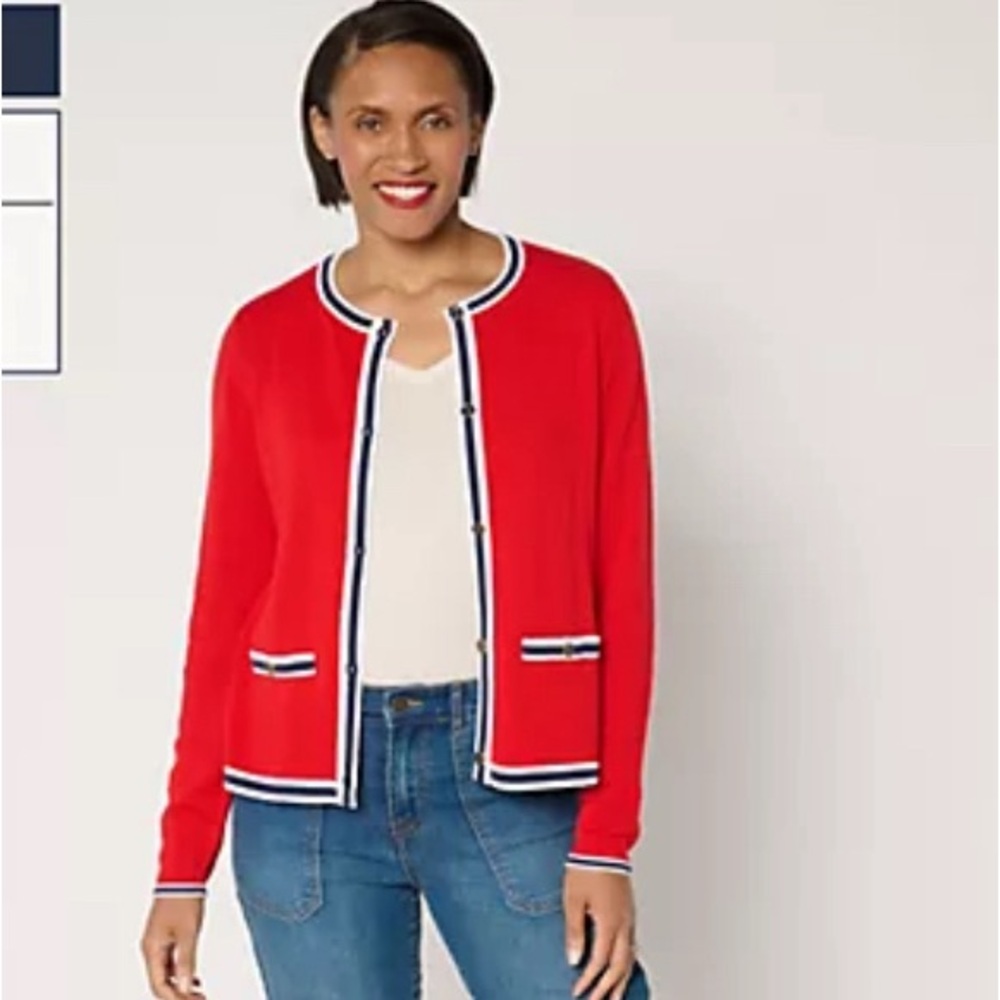 NWOT❤️Joan Rivers Red Blazer with Navy Accents❤️